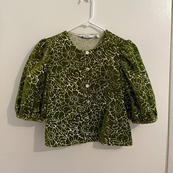 & Other Stories Floral Velvet Blouse - Picture 2 of 4